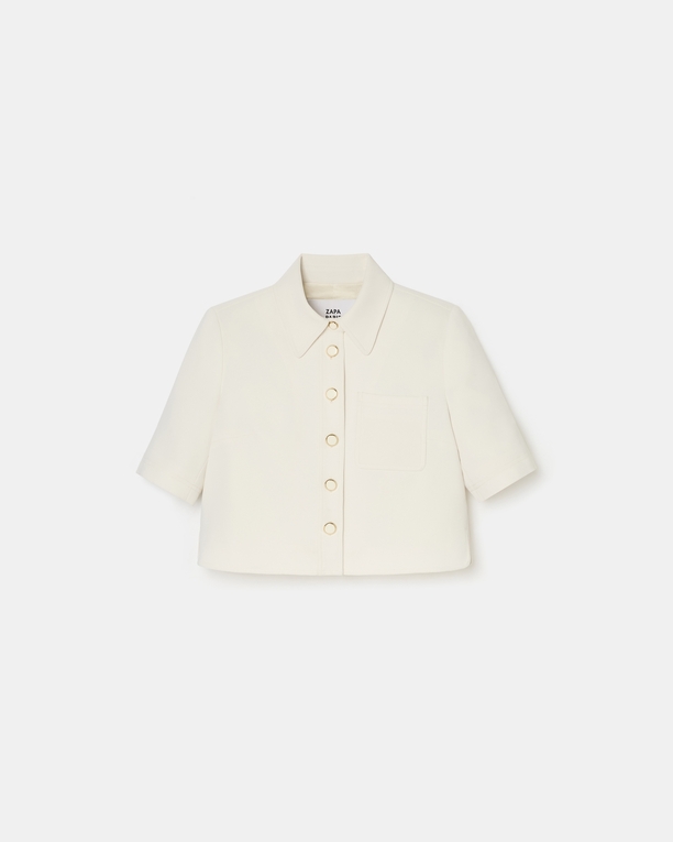Chemise Celina Chemise courte en crêpe écrue ZAPA