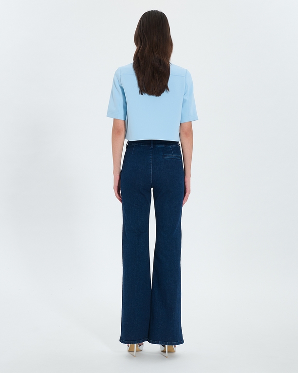 Chemise Celina Chemise courte en crêpe bleu ciel ZAPA