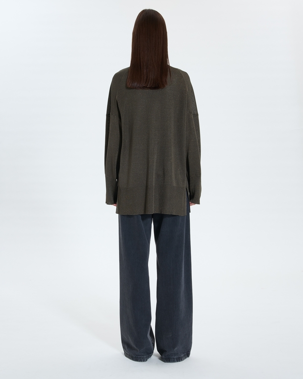 Gilet Gypsine Gilet long kaki pailleté ZAPA