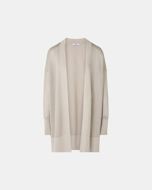 Pull Geane Gilet long ajouré champagne pailleté ZAPA