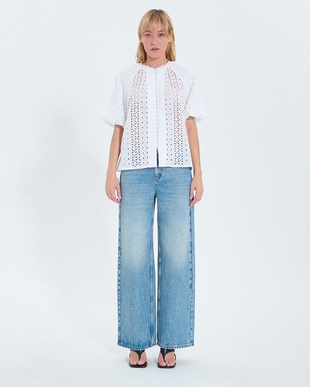 Chemise Bamako Chemisier en broderie anglaise écru ZAPA