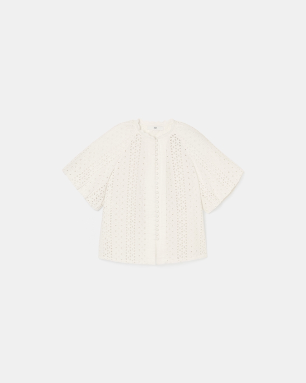 Chemise Bamako Chemisier en broderie anglaise écru ZAPA
