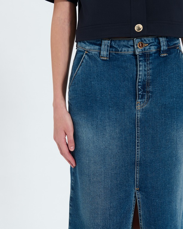 Jupe Jude Jupe longue en jean dirty light blue ZAPA