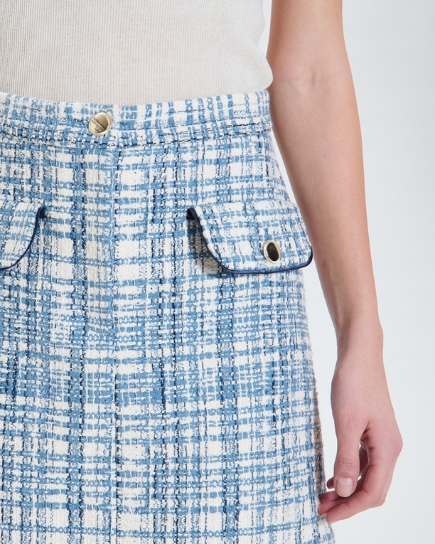 Jupe Juro Jupe courte style tweed bleue ZAPA