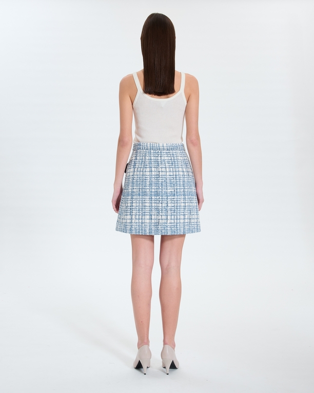 Jupe Juro Jupe courte style tweed bleue ZAPA