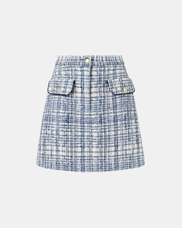 Jupe Juro Jupe courte style tweed bleue ZAPA