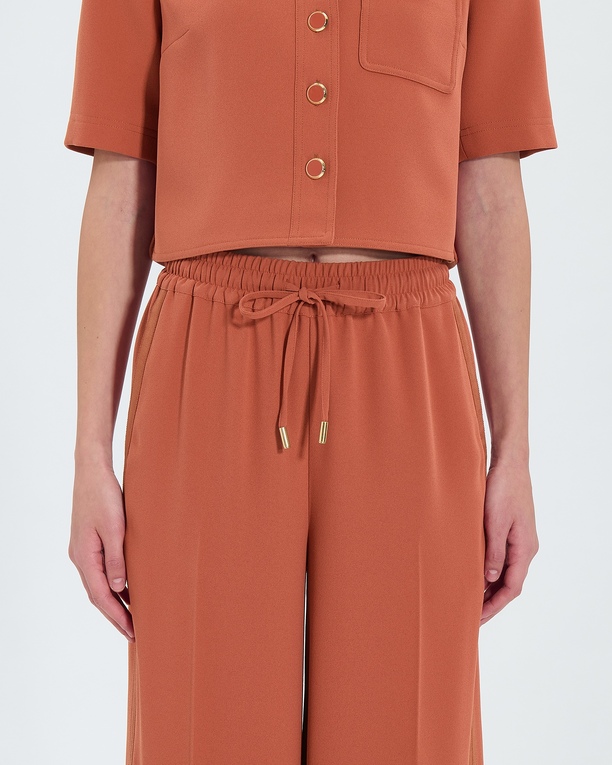 Pantalon Piela Pantalon ample en crêpe brique ZAPA