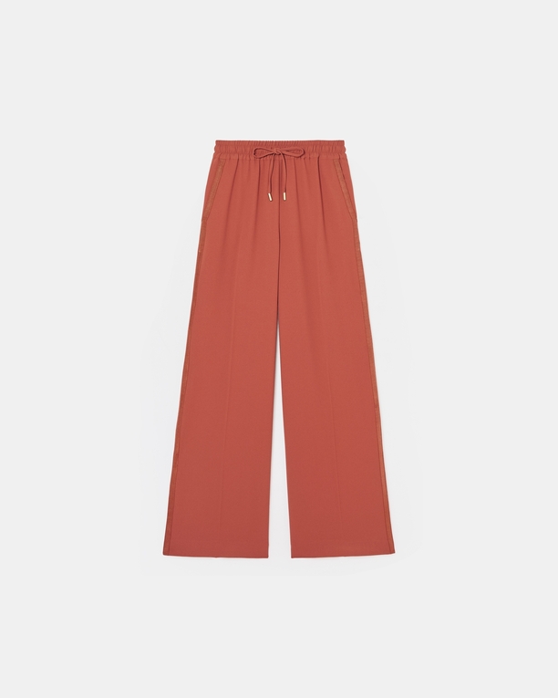 Pantalon Piela Pantalon ample en crêpe brique ZAPA