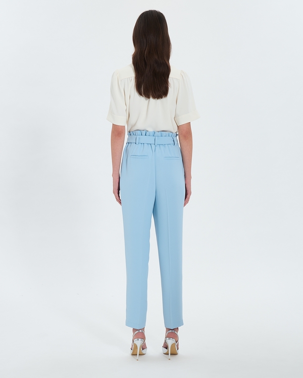 Pantalon Patricia Pantalon cigarette en crêpe bleu ZAPA