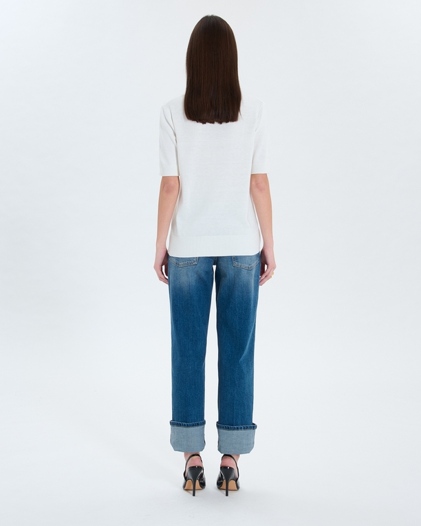 Pull Narvi Pull manches courtes écru ZAPA