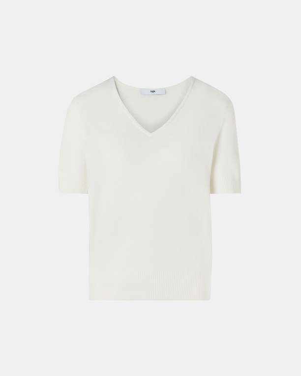 Pull Narvi Pull manches courtes écru ZAPA