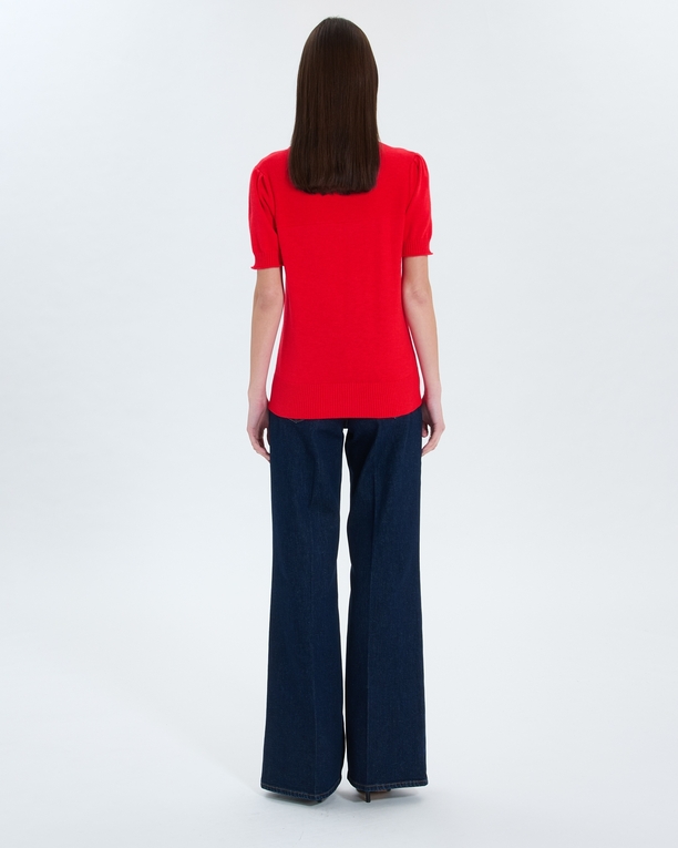 Pull Narvi Pull manches courtes rouge ZAPA