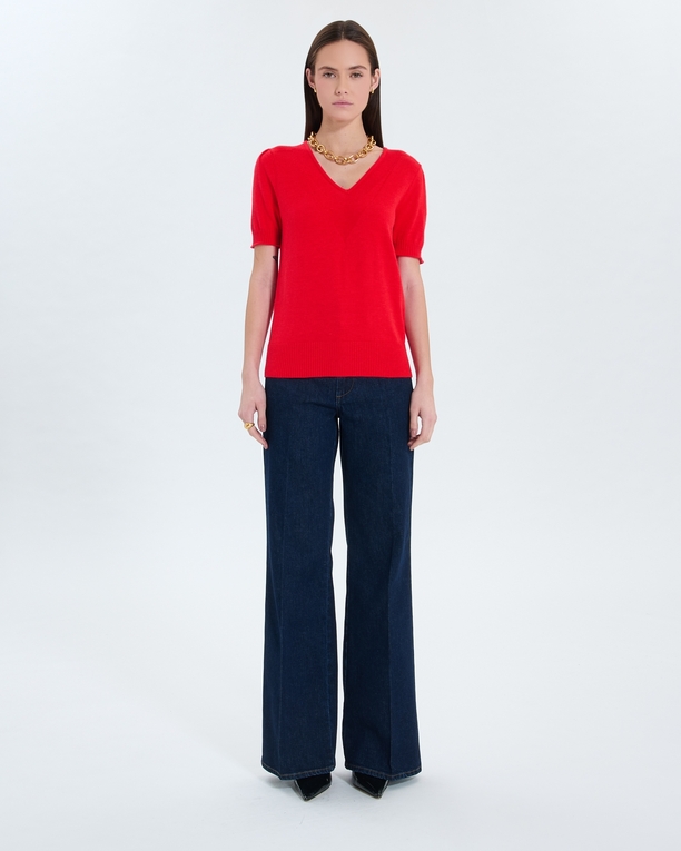 Pull Narvi Pull manches courtes rouge ZAPA