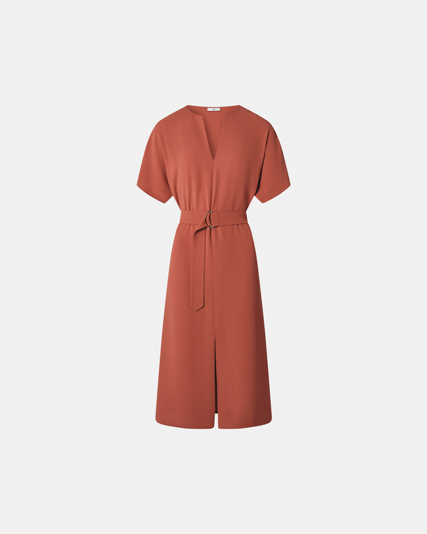 Robe Rafaelle Robe fluide en crêpe brique ZAPA