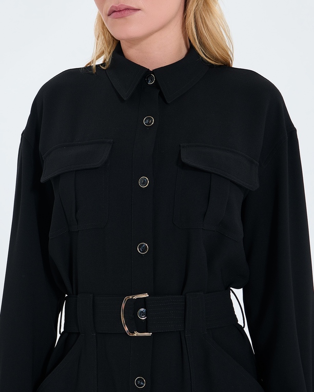 Robe Ropa Robe saharienne noire ZAPA