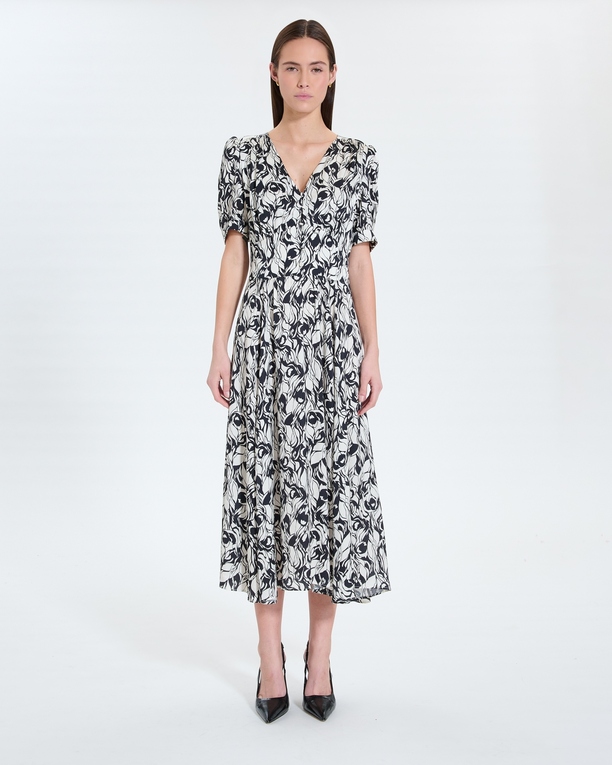Robe Rafinita Robe longue évasée à imprimé floral ZAPA