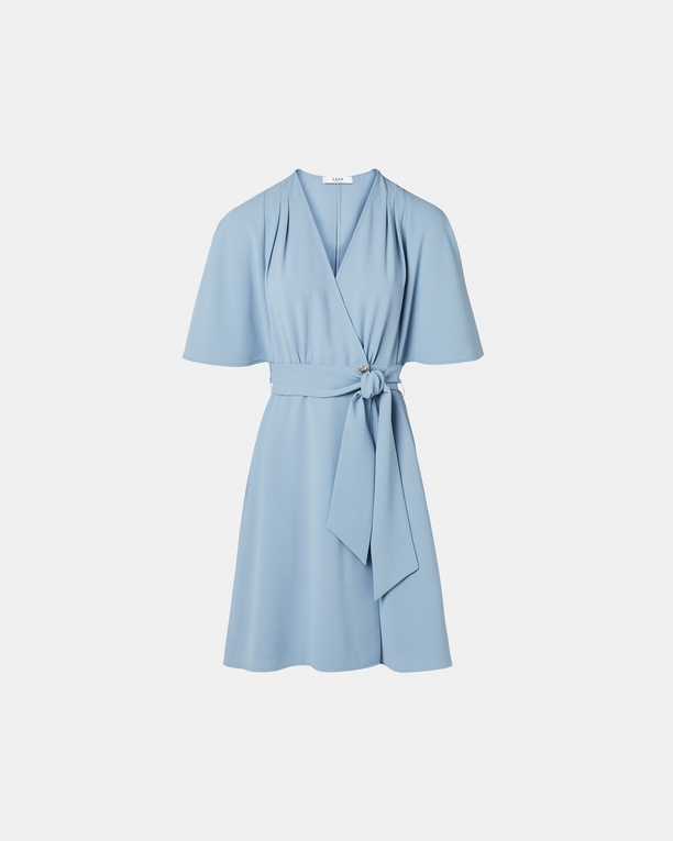 Robe Russel Robe portefeuille en crêpe bleue ZAPA