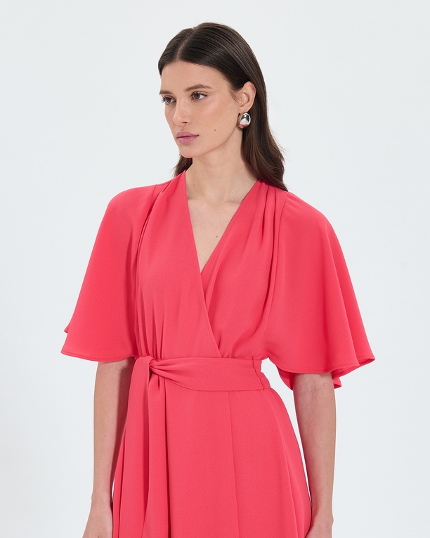 Robe Russel Robe portefeuille en crêpe corail ZAPA