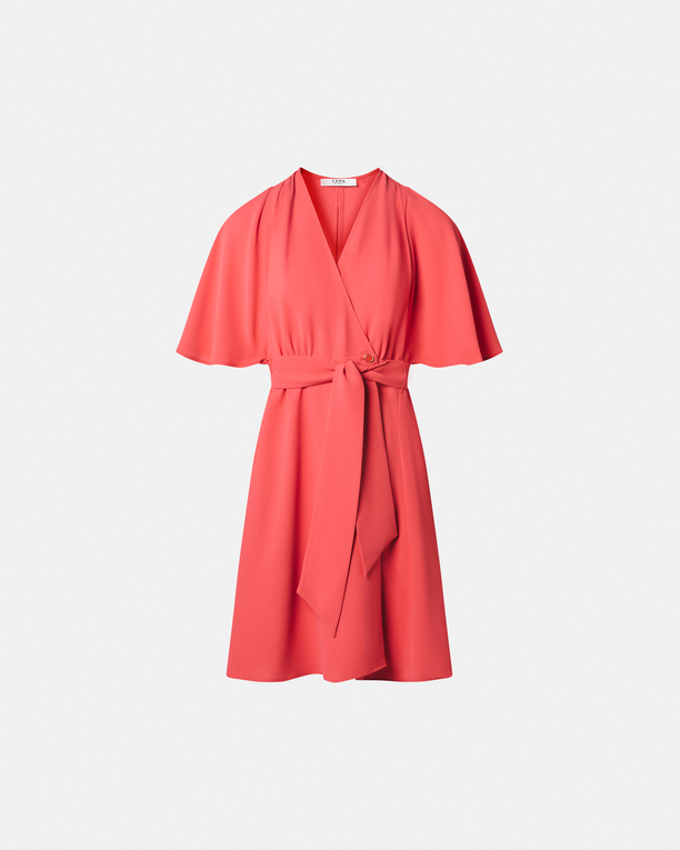 Robe Russel Robe portefeuille en crêpe corail ZAPA