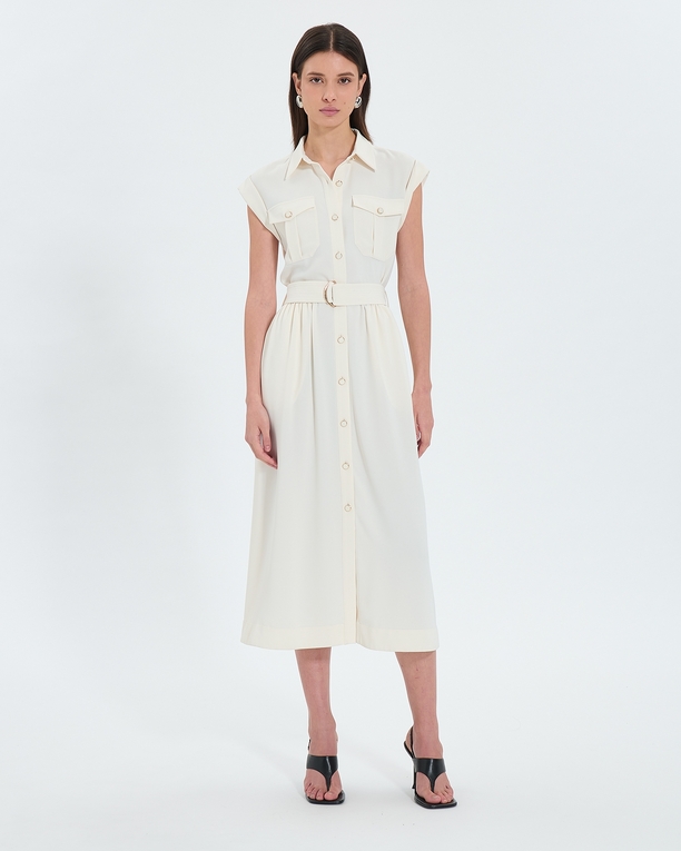 Robe Ryad Robe saharienne midi écrue ZAPA