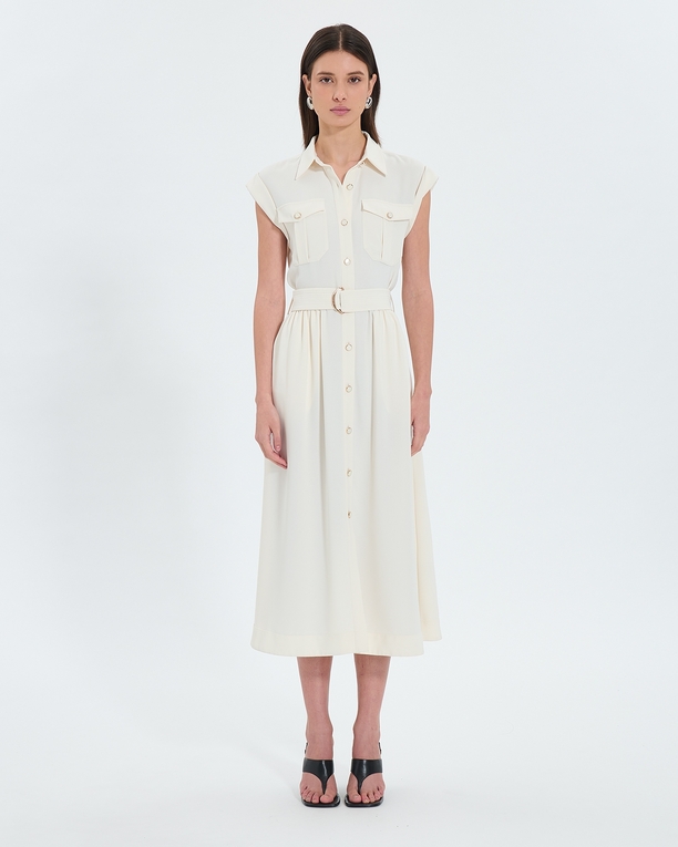 Robe Ryad Robe saharienne midi écrue ZAPA
