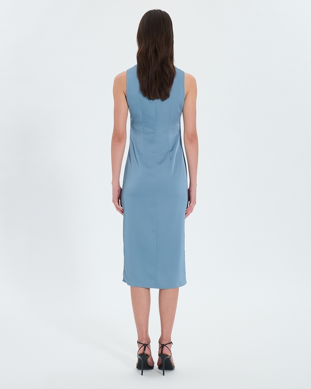 Robe Roel Robe midi satinée bleue hortensia ZAPA