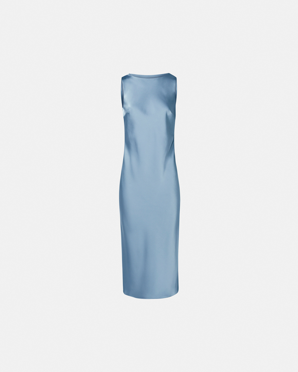 Robe Ramari Robe satinée à dos bénitier bleu hortensia ZAPA
