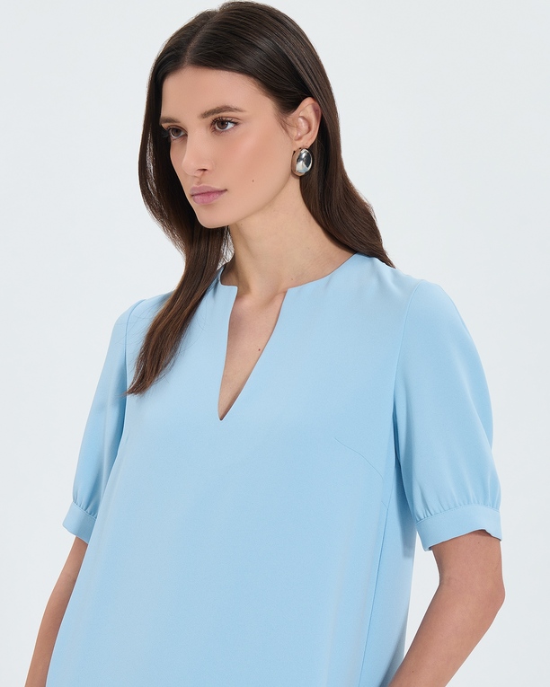 Robe Rhealane Robe droite en crêpe bleue ciel ZAPA