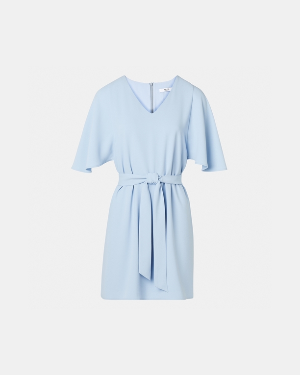 Robe Rubilinda Robe courte en crêpe bleu ciel ZAPA