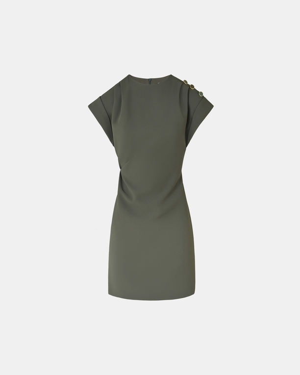 Robe Rehina Robe courte en crêpe kaki ZAPA