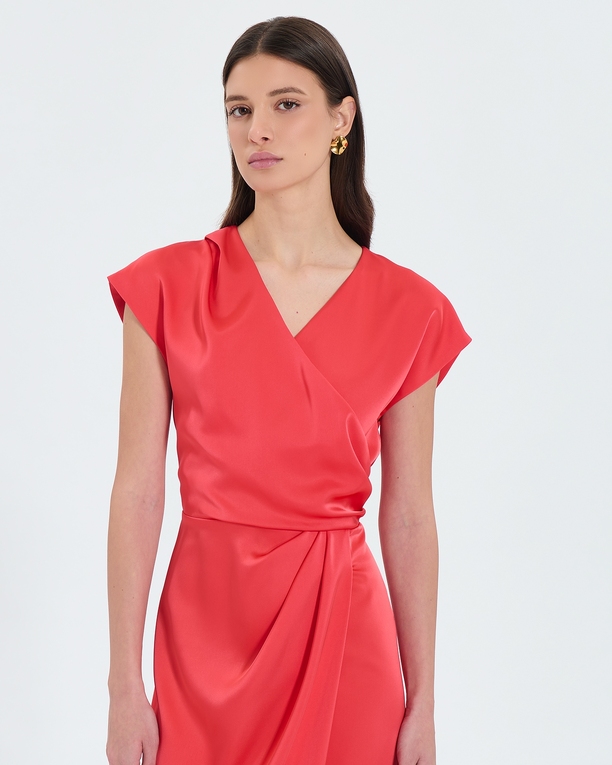 Robe Rang Robe satinée corail ZAPA