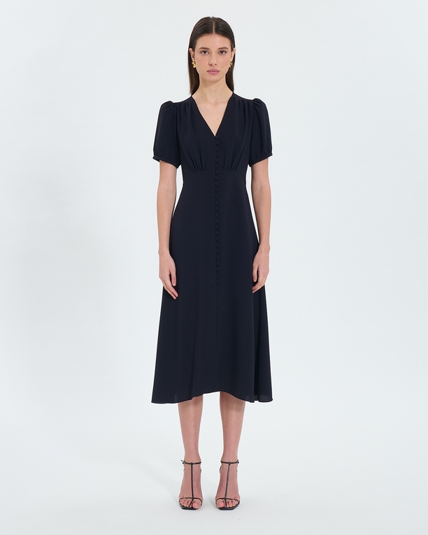 Robe Romarine Robe midi en crêpe nocturne ZAPA