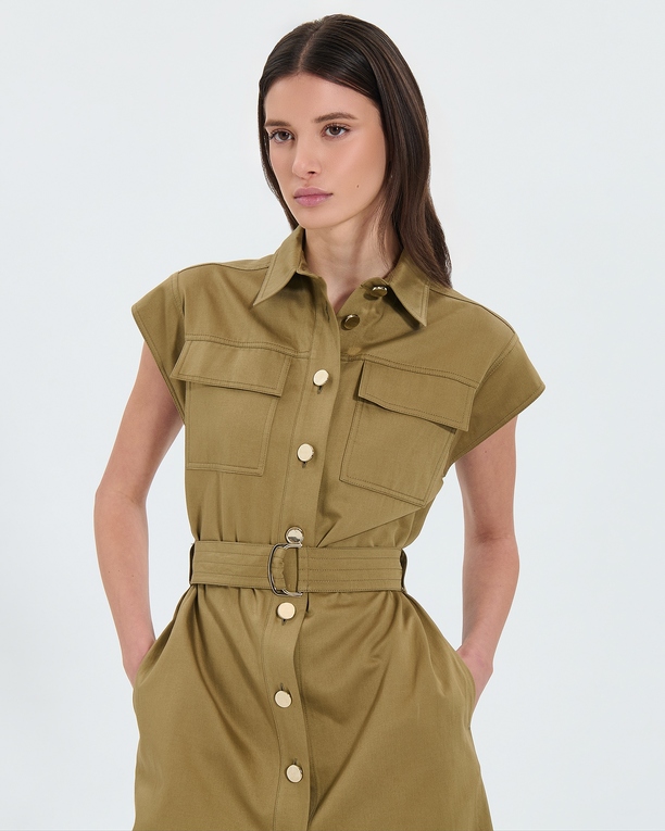 Robe Rosen Robe chemise kaki ZAPA