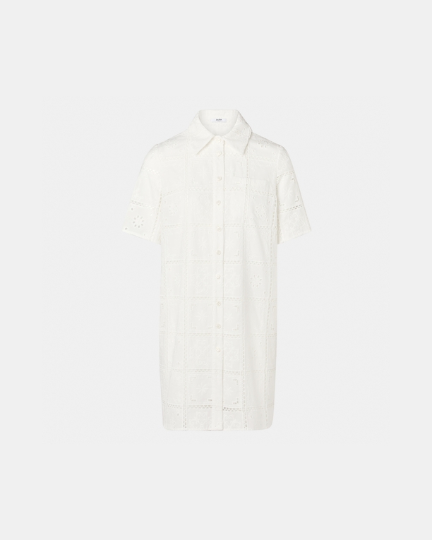Robe Relina Robe mi longue à broderie anglaise écrue ZAPA