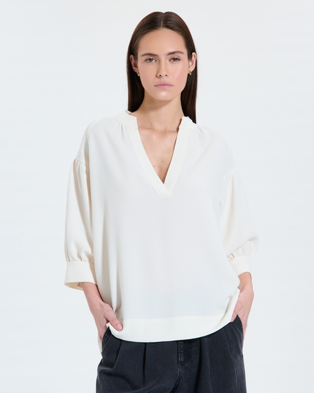 Top cambridge chemise fluide &eacute;crue zapa