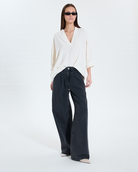 Top cambridge chemise fluide &eacute;crue zapa