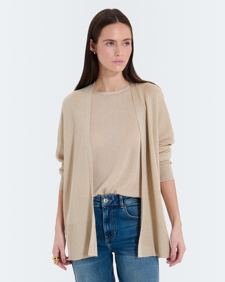 Gilet gypsine gilet long champagne paillet&eacute; zapa