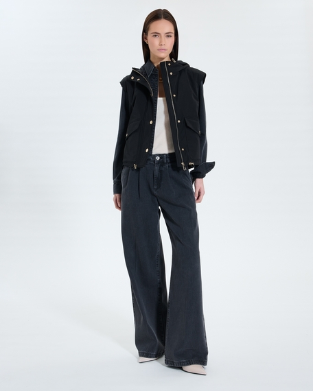 Manteau maeli manteau sans manches noir zapa