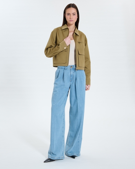 Veste maloa manteau court kaki zapa