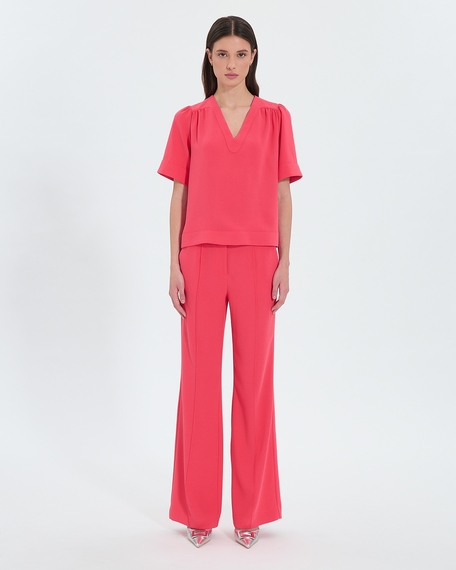 Pantalon pervenche pantalon fluide corail zapa