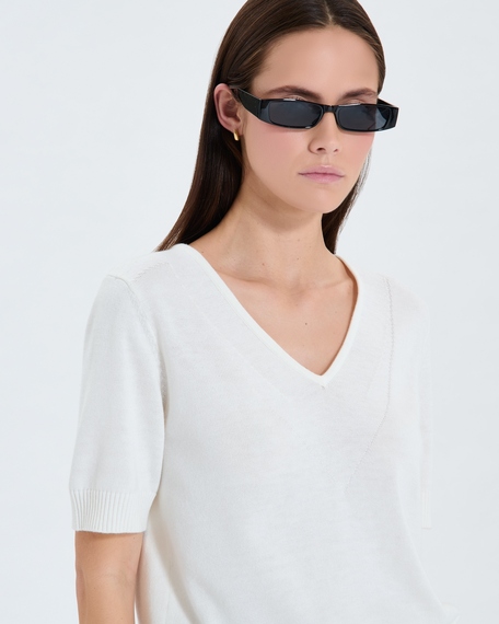 Pull narvi pull manches courtes &eacute;cru zapa