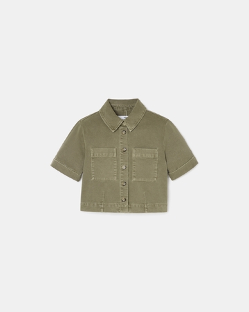 Chemise Cyrille Chemise droite en jean kaki ZAPA