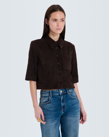 Chemise Celina Chemise courte chocolat ZAPA