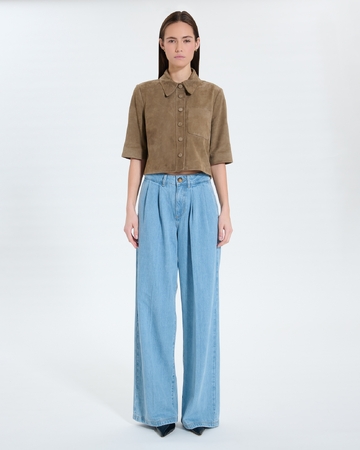 Chemise Celina Chemise courte kaki ZAPA