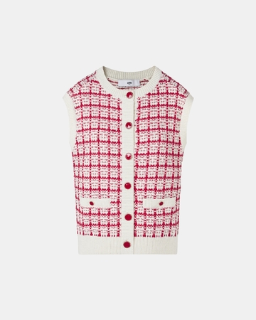 Pull Gareth Gilet sans manches fa&ccedil;on tweed bicolore ZAPA
