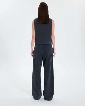 Gilet Gianno Gilet sans manches en jean noir ZAPA