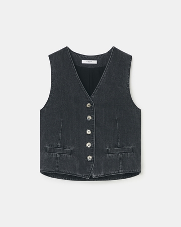 Gilet Gianno Gilet sans manches en jean noir ZAPA