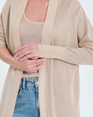 Pull Geane Gilet long ajour&eacute; champagne paillet&eacute; ZAPA