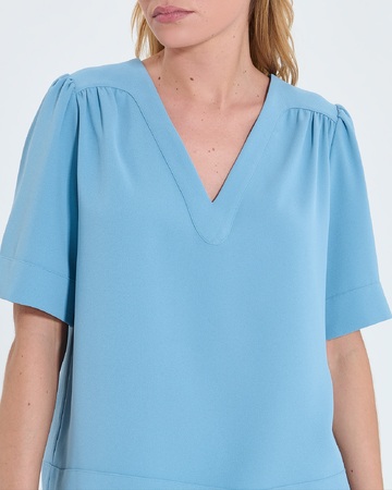 Top Tahiel Top fluide &eacute;cru bleu ZAPA