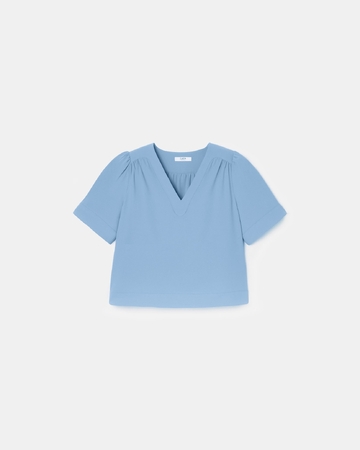 Top Tahiel Top fluide &eacute;cru bleu ZAPA